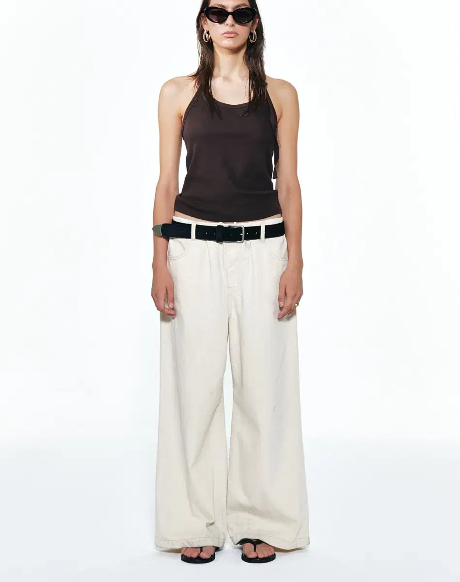 다이닛 팬츠 STUD WIDE PANTS IN ECRU